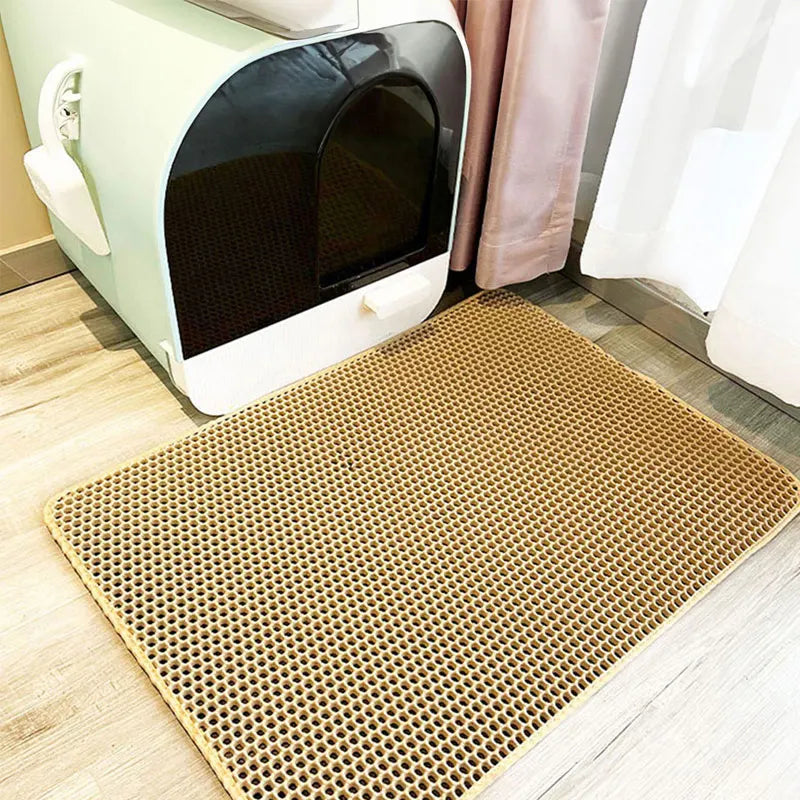 Waterproof Double Layer Cat Litter Mat – EVA Litter Trapping Pad with Non-Slip Design for Cat Litter Boxes
