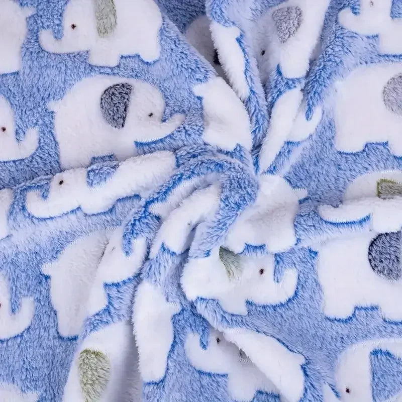 Cartoon Elephant Pet Blanket for Dogs and Cats | Soft Cozy Flannel Throw for Puppies & Kittens