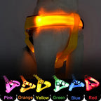 Adjustable LED Dog Harness Usb Rechargeable Flashing Night Safety No Pull Collars Harness For Small Medium Dogs Pets Arnes Perro