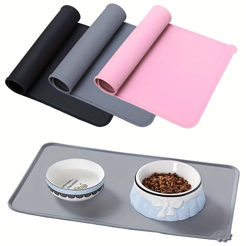 Silicone Pet Feeding Mat – Waterproof Non-Slip Dog & Cat Food Bowl Placemat