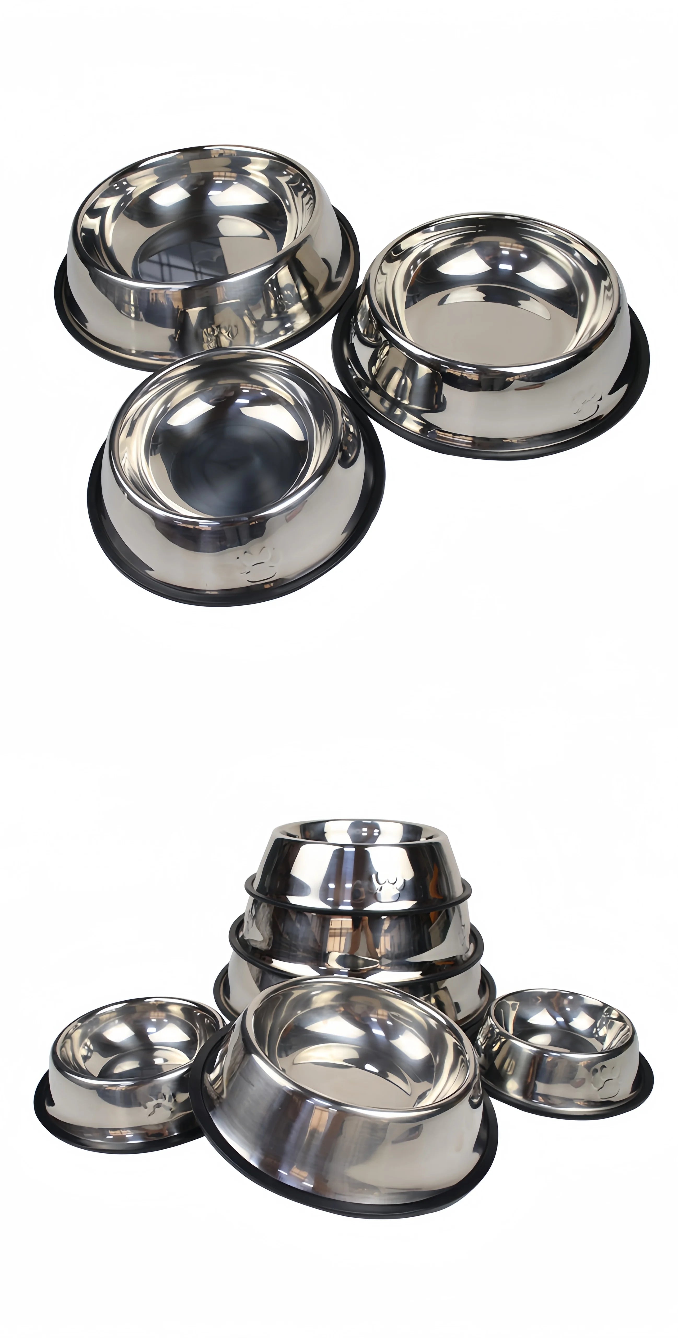 Stainless Steel Pet Bowl – Durable & Easy to Clean (6 Sizes)