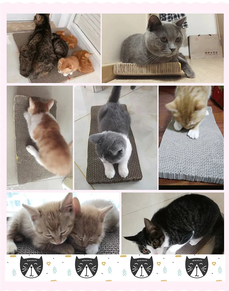 Corrugated Cat Scratching Board – Double-Sided Cardboard Cat Scratcher Pad with Catnip for Claw Sharpening & Furniture Protection