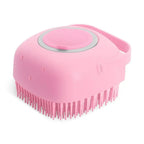 Pet Shampoo Brush 80ml | Silicone Dog & Cat Bath Massage Scrubber 2-in-1 Grooming Tool