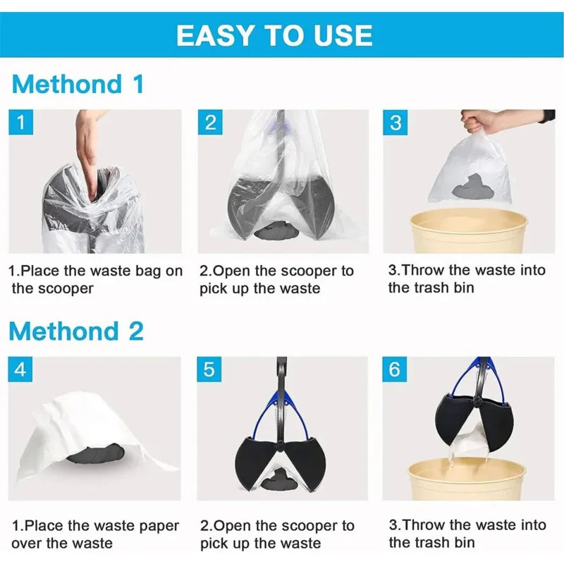 Dog Pooper Scooper with Long Handle – Easy Clean Pet Waste Picker Tool