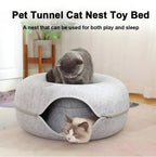 Donut Pet Cat Tunnel Interactive Bed Toy House Cat Bed Dual-use Felt Indoor Cat House Kitten Sports Equipment Cat Supplies