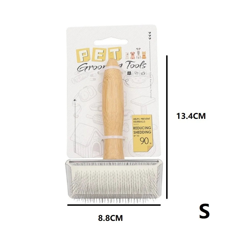 Wooden Pet Grooming Brush for Dogs & Cats | Long Hair Detangling Comb GSZ05