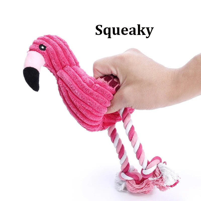 Animal Shape Squeaky Plush Dog Toy – Bite Resistant Corduroy Chew Toy for Small and Large Dogs