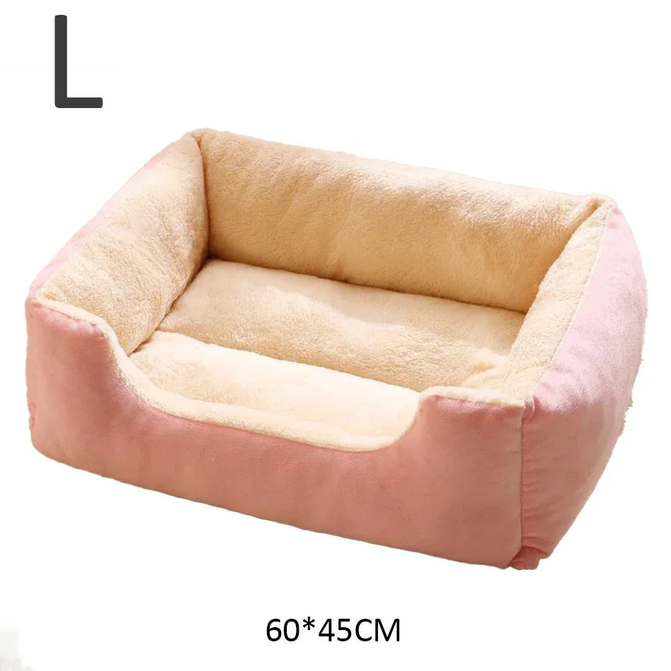 Soft Plush Pet Bed for Cats & Small Dogs – Cozy Warm Sleeping Cushion Basket House