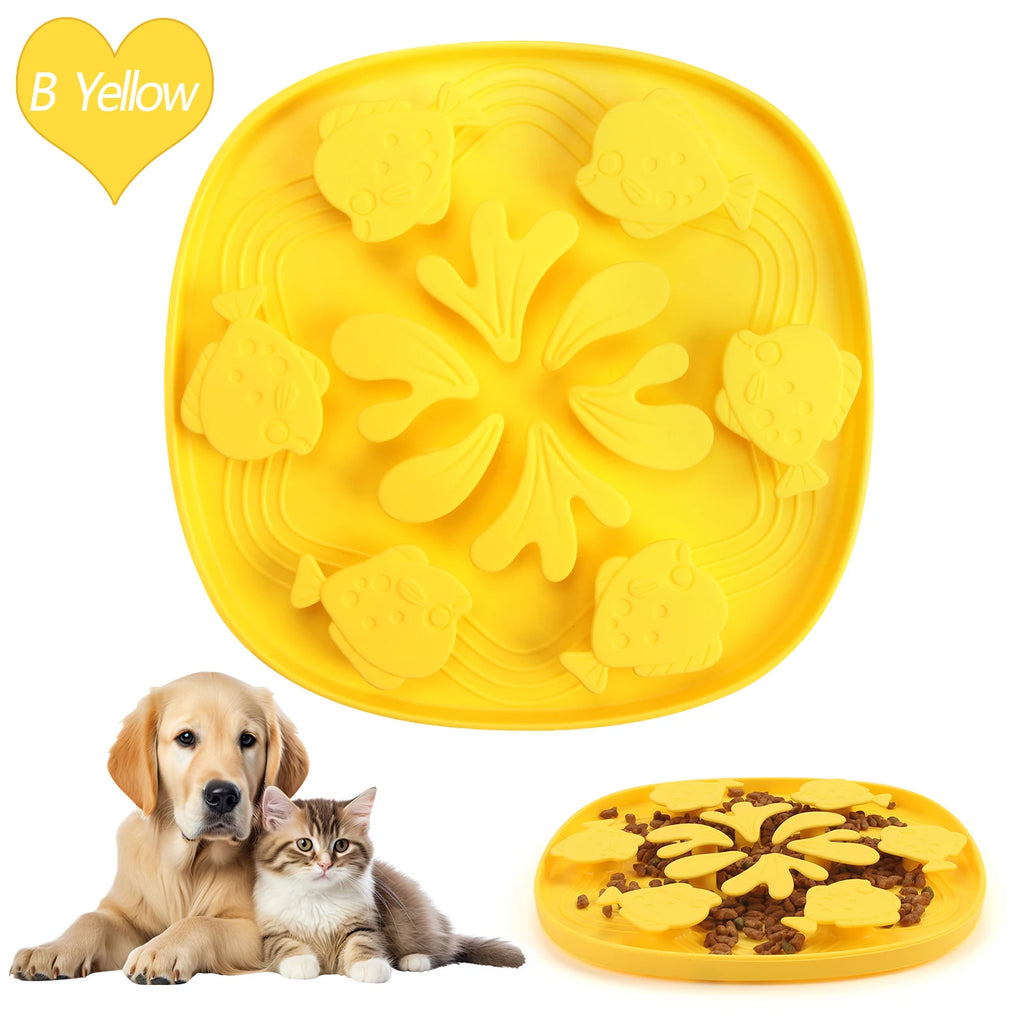 Pet Slow feeder Bowl Licking Pad Lick Feeder Pad with Suction Cup Choke Proof Silicone Slow Food Dog and Cat Feeding Products