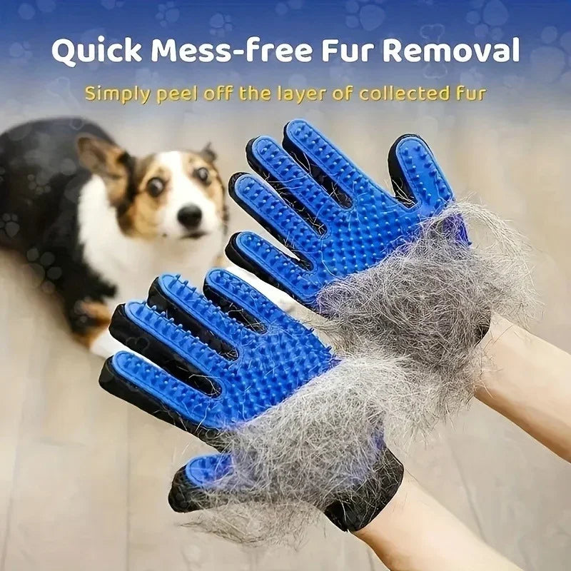 Pet Grooming Glove Deshedding Brush for Dogs and Cats Hair Removal Mitt