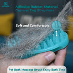 Oitabi Soft Rubber Pet Grooming Brush for Dogs & Cats – Bathing, Deshedding, Massage & Hair Removal Brush