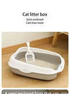 Semi-Enclosed Cat Litter Box – Large Spatter-Proof Cat Toilet with Anti-Tracking Pedal and Open Ventilation Design