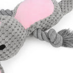 Cute Animal Rope Dog Toy – Plush Squeaky Knot Chew Toy for Puppies and Dogs (Rabbit Monkey Cartoon)