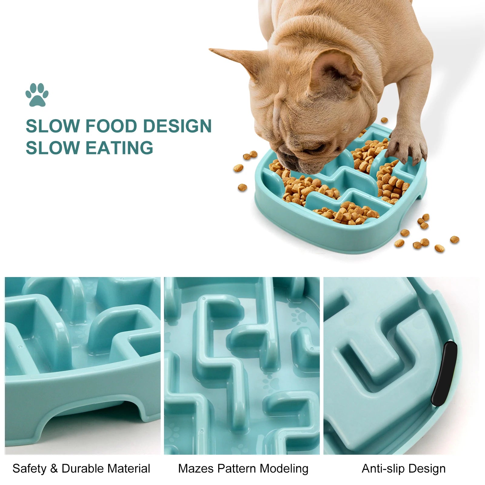 Slow Feeder Dog Bowl – Anti-Gulp Maze Design for Small, Medium & Large Dogs