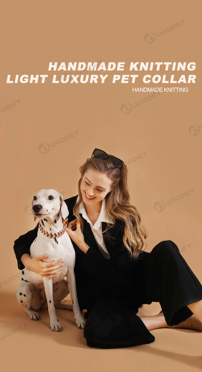 Handmade Fashion Dog Collar for Small Medium and Large Dogs – Colorful Reflective Pet Neck Collar