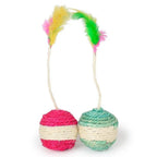 Interactive Sisal Cat Scratching Ball with Feather Toy – Natural Claw Grinder & Training Toy for Kittens and Cats