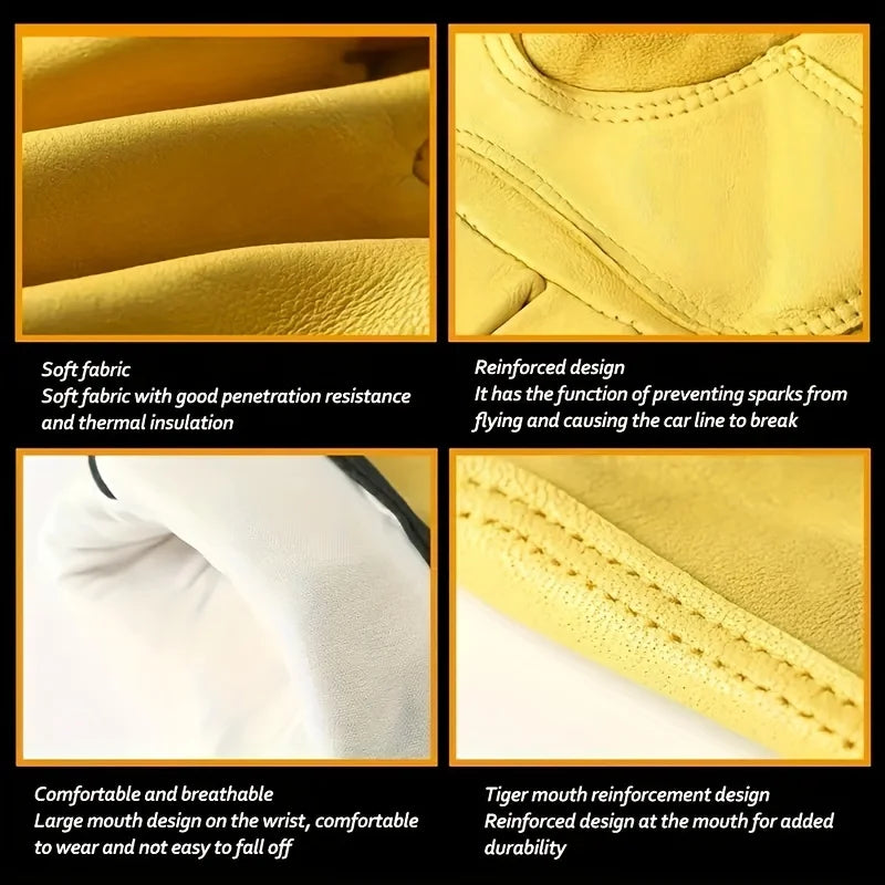 PU Leather Work Gloves for Gardening, Driving, Motorcycle Riding and Welding