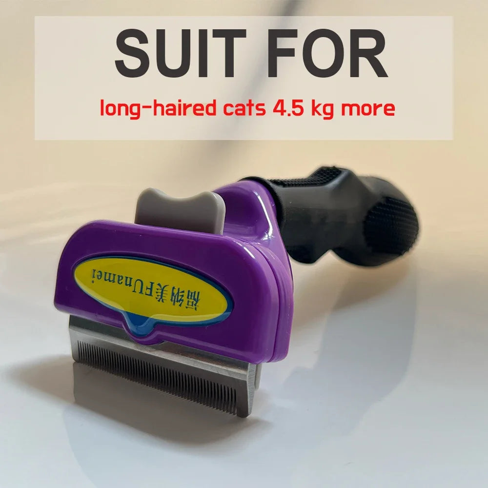 Dog & Cat Deshedding Grooming Brush | Undercoat Hair Remover Comb for Long & Short Hair