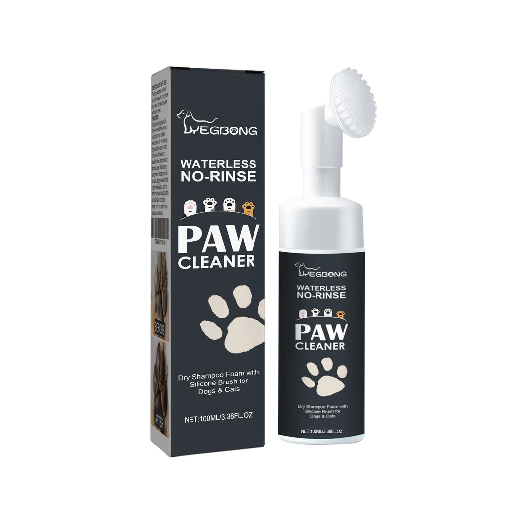 Pet Paw Foam Cleaner 100ml – No-Rinse Dry Shampoo for Dogs & Cats with Brush, Deep Cleaning Paw Dirt & Mud Remover