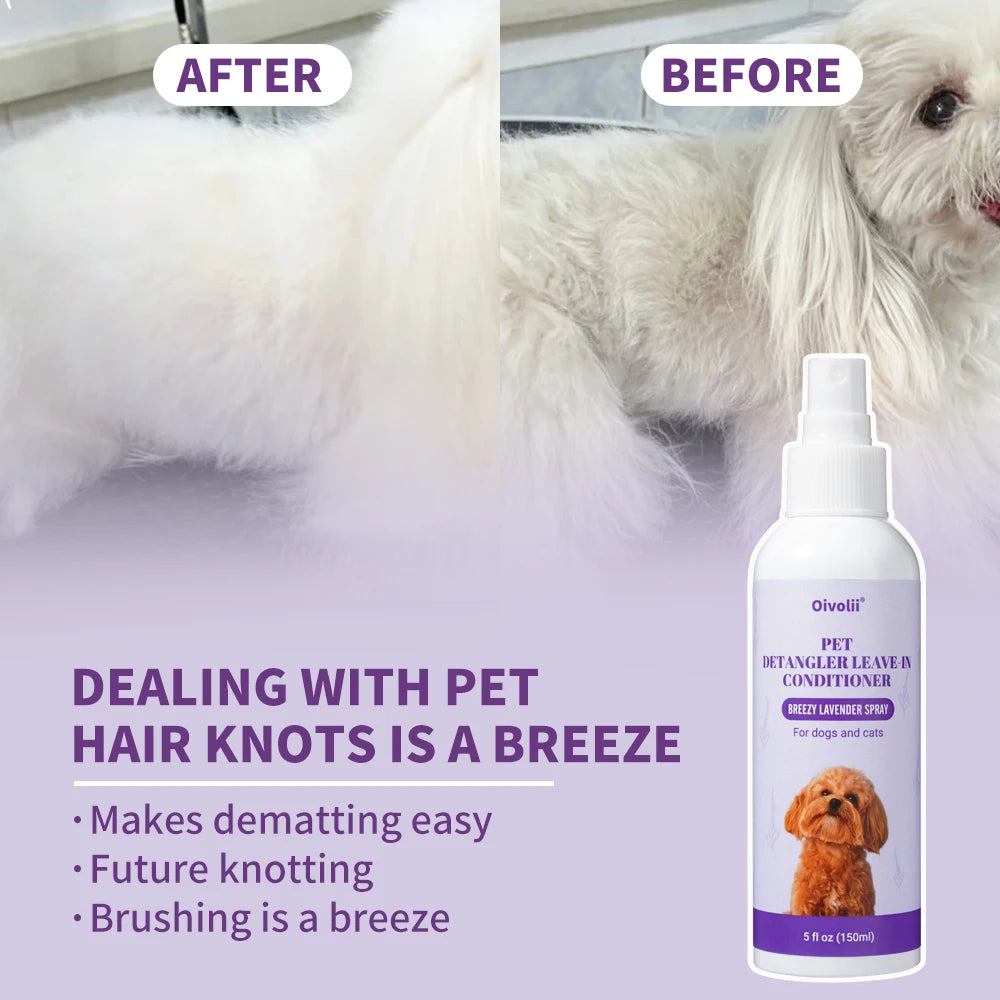 Pet Softness Solution Spray with Lavender Essence – Coat Conditioning & Shine Spray for Dogs and Cats