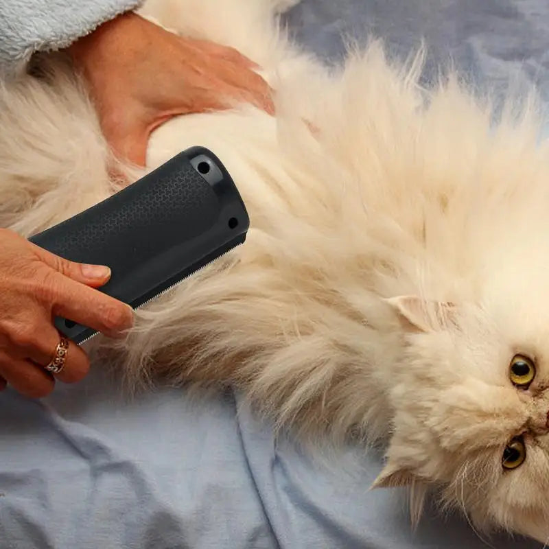 Pet Deshedding Brush | Dog & Cat Hair Remover & Knot Cutter Grooming Tool