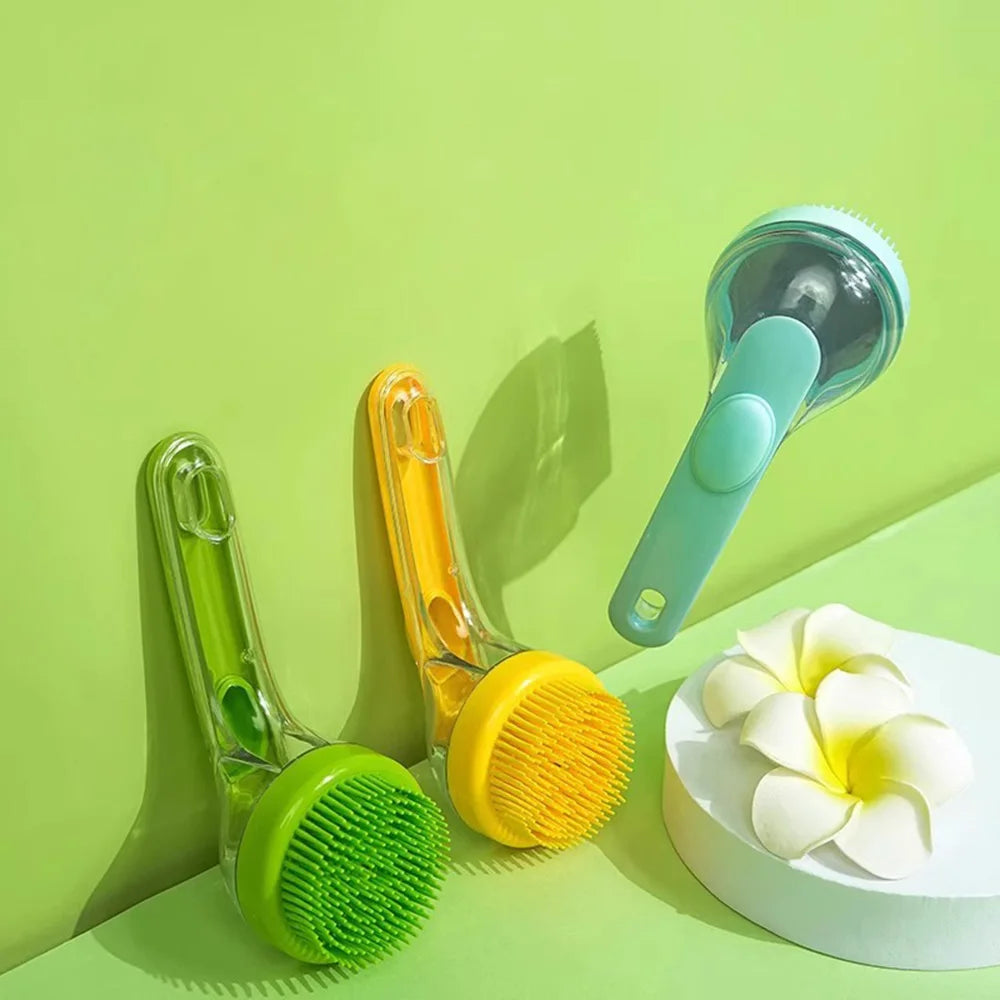 Pet Bath Brush for Dogs & Cats | Massage Grooming Shampoo Scrubber Tool