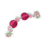Double Knot Rope Ball Dog Toy – Cotton Chew Toy for Teeth Cleaning, Tug Play & Dental Care