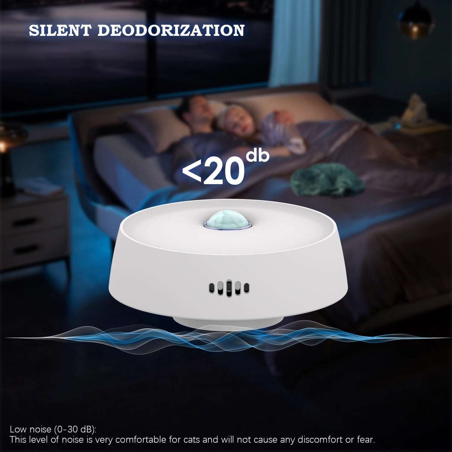 Smart Pet Odor Purifier Auto Sensor Cat Litter Box Deodorizer – Silent Rechargeable Air Freshener for Pets, Toilets & Shoe Cabinets (3000mAh)