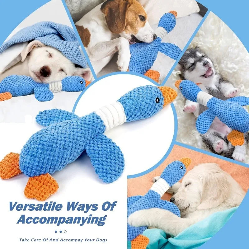 Interactive Plush Goose Dog & Cat Toy – Squeaky Chew & Tug Training Toy