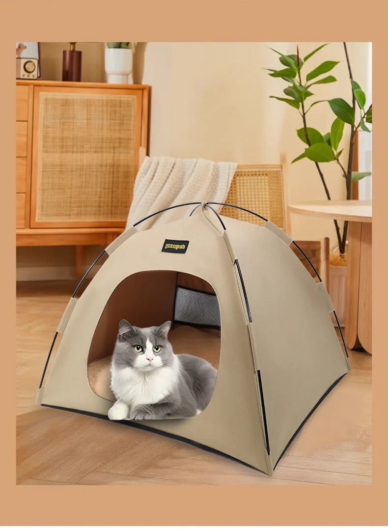 Tent Shape Cat Beds Removable Convenient Storage Pet Bed Portable Outdoor Travel Sunshade Cat and Dog Tent Pet Essentials
