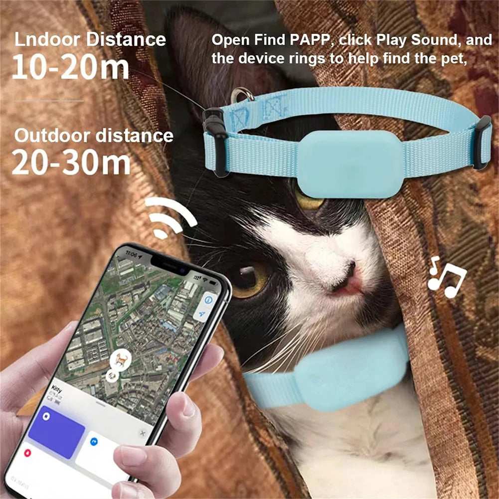 Smart Pet GPS Tracker Collar for Dogs & Cats | FindMy App Compatible Anti-Lost Locator for iOS & Android