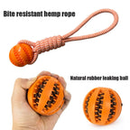 Interactive Cotton Rope Treat Ball Dog Toy – Bite Resistant Teeth Cleaning Training and Puzzle Feeding Toy