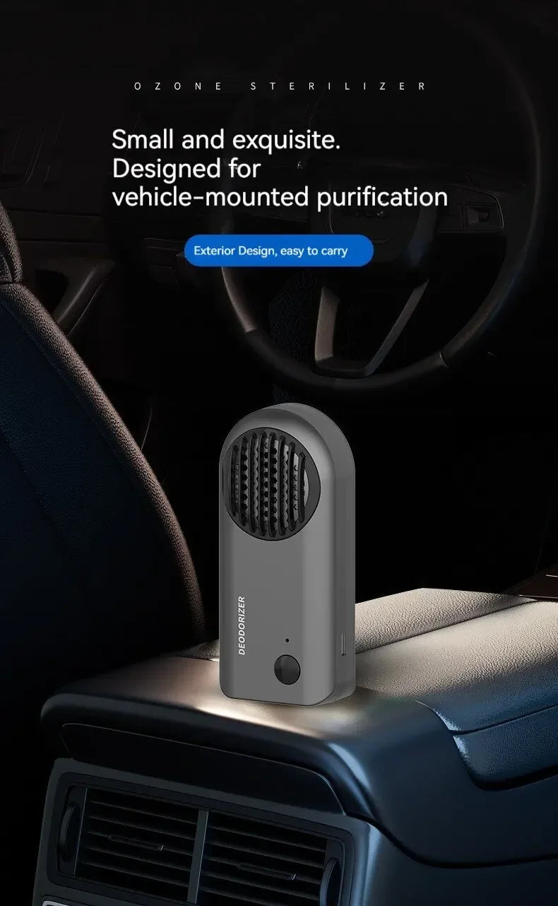 Electronic Ozone Air Purifier & Odor Eliminator – Car, Home & Refrigerator Deodorizer Intelligent Portable Fresh Air Cleaner