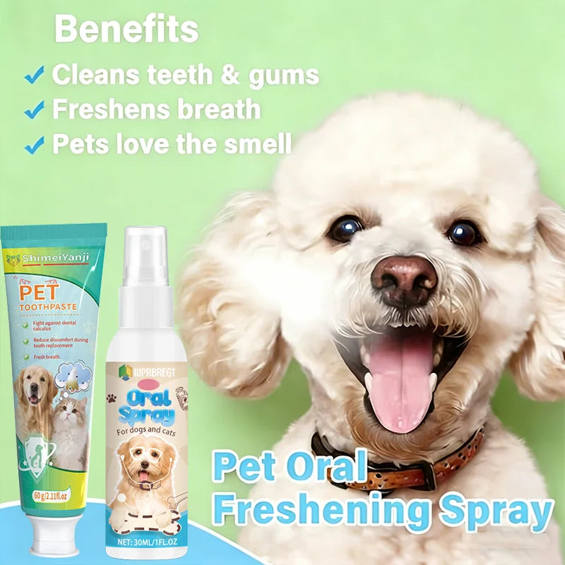 Pet Toothpaste & Mouth Spray Set – Dental Care, Fresh Breath & Teeth Cleaning for Dogs and Cats