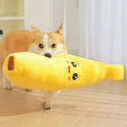 Banana Dog Plush Toy Squeaky Anxiety Relief Chew Toy for Dogs and Cats