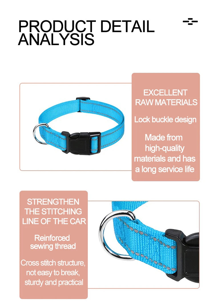 Decorative Choker Dog Collar for Small Puppies – Adjustable Nylon Pet Neck Collar