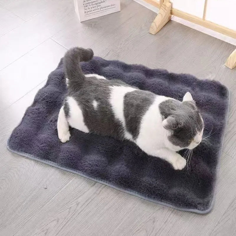 Ultra Soft Faux Fur Pet Blanket Mat for Dogs and Cats | Warm Winter Sleeping Bed Sofa Cushion