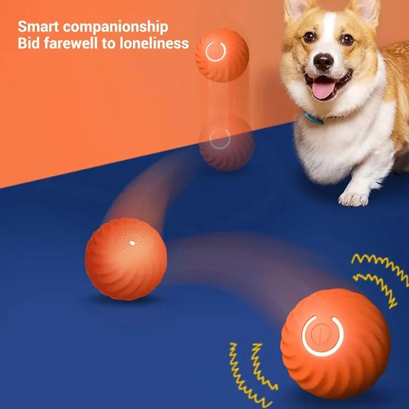Automatic Moving Dog Ball Toy – USB Rechargeable Interactive Rolling & Bouncing Ball for Puppies and Dogs