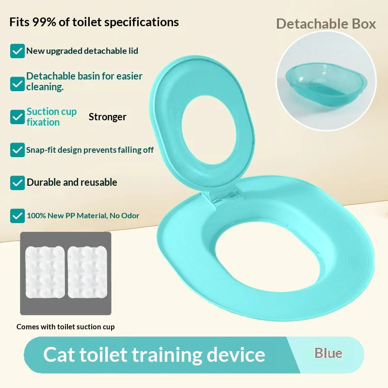 Reusable Cat Toilet Training Kit – Plastic Cat Toilet Trainer Seat for Litter-Free Potty Training Cats and Kittens