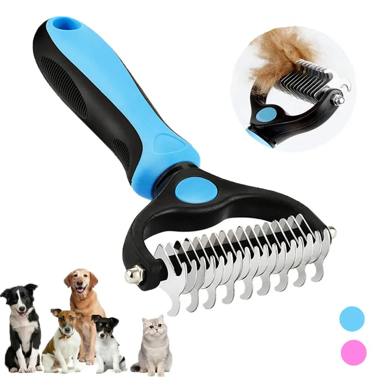 All-in-One Pet Deshedding Brush | Dog & Cat Grooming Tool for Hair Removal & Dematting