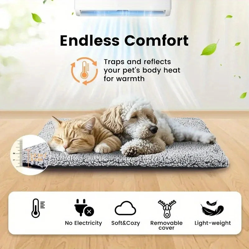 Winter Warm Pet Mattress for Dogs and Cats | Non-Slip Washable Cozy Bed Mat for Small to Large Pets