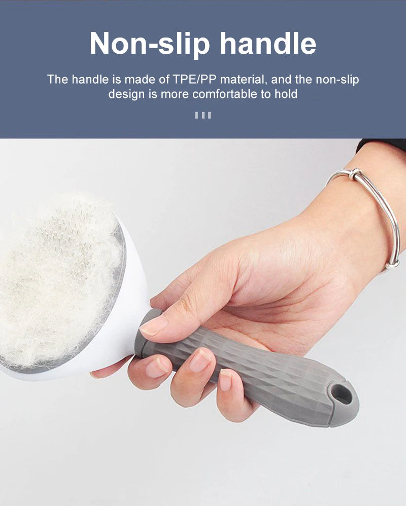Dog & Cat Grooming Brush – Stainless Steel Pet Hair Remover & Deshedding Comb
