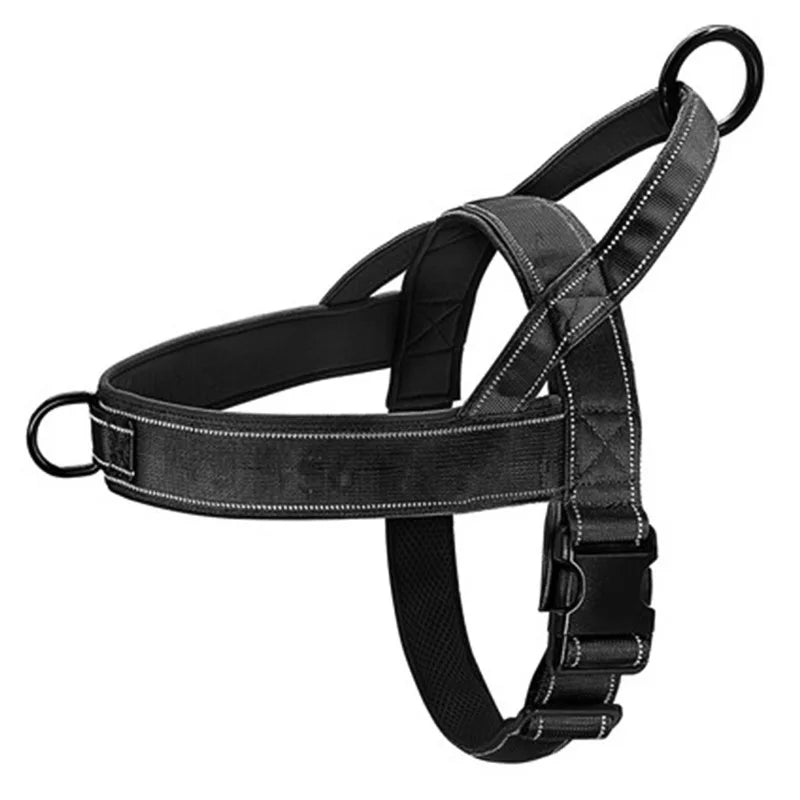 Tactical Anti-Pull Dog Harness – Heavy Duty 1000D Nylon Adjustable Training Vest with Handle, Reflective Straps & Dual Leash Attachments for Large Dogs