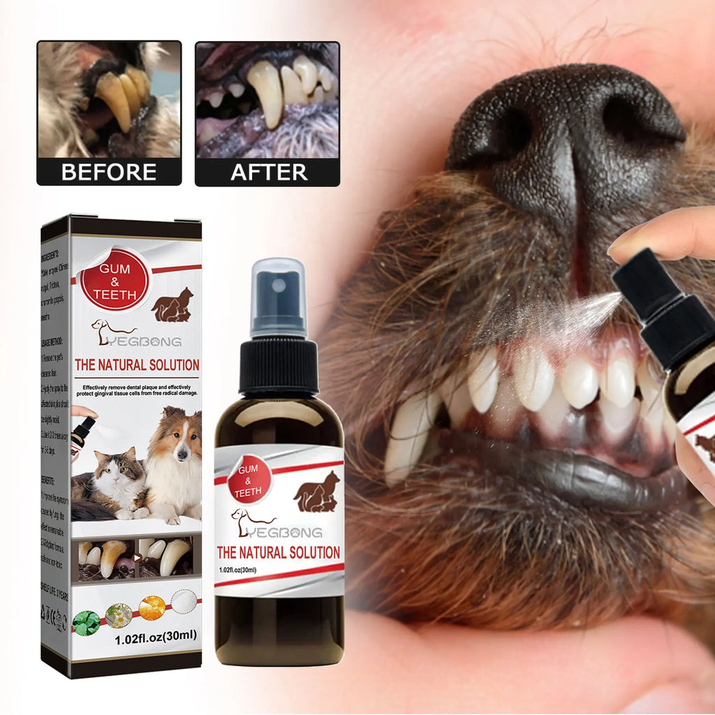 Pet Tooth Cleaning Spray 30ml – Fresh Breath Dental Care & Oral Hygiene Spray for Dogs and Cats