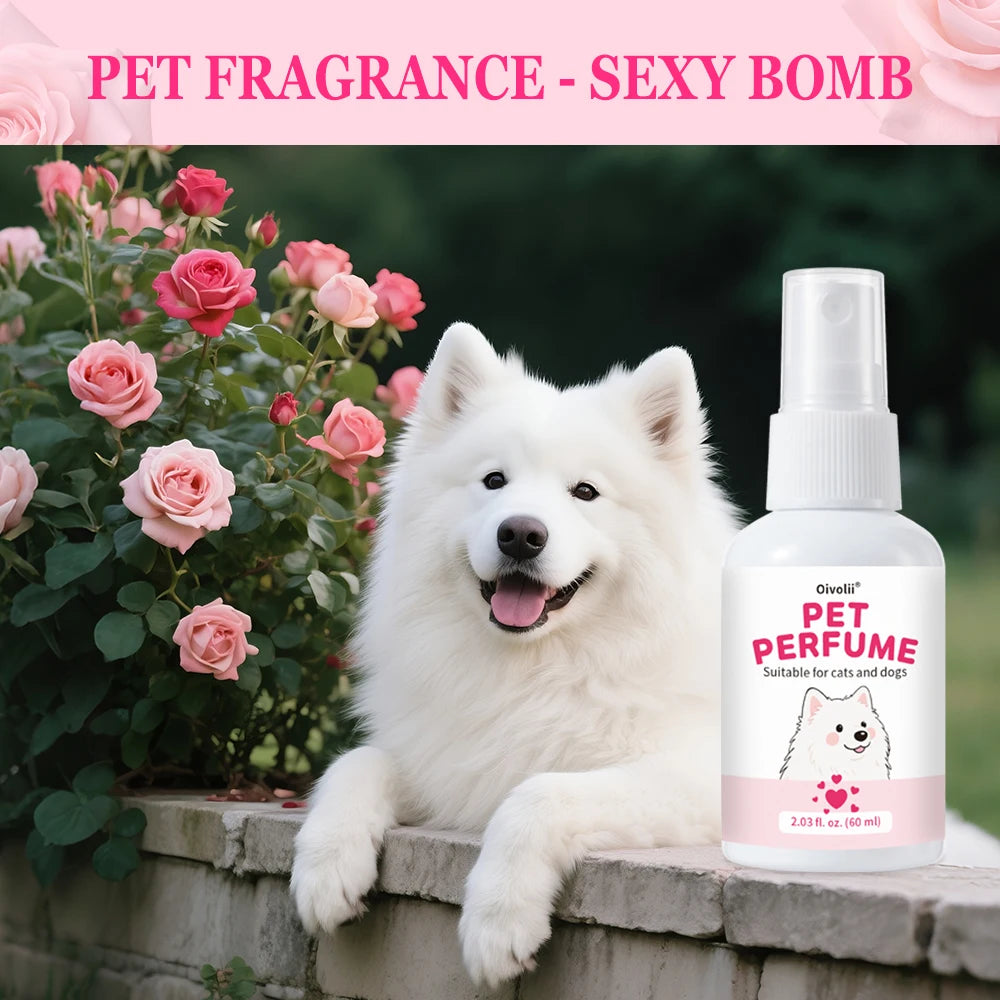 Pet Perfume Spray for Dogs and Cats | Plant-Based Long Lasting Deodorizing Floral Fruit Fragrance