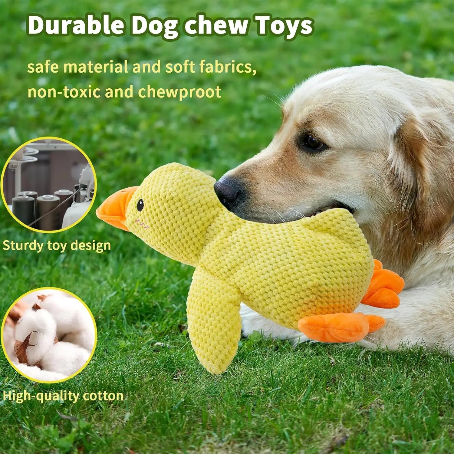 Duck Dog Toy Plush Chew Resistant Squeaky Toy – Soft Quacking Companion for Small and Large Dogs