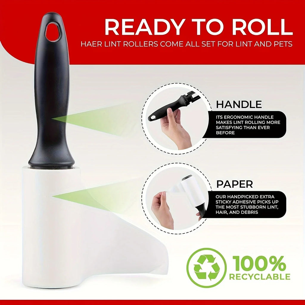 Extra Sticky Lint Roller for Pet Hair Removal – 60 Sheets Roll for Dog & Cat Hair