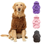 Winter Pet Dog Clothes Fleece Warm Hoodie For Medium Large Dogs Soft Dog Plush Outdoor Coat Labrador Golden Retriever Clothing