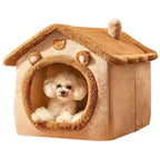 Indoor Warm Dog House Tent Bed for Small Dogs & Cats – Removable Washable Cushion All-Season Pet Kennel