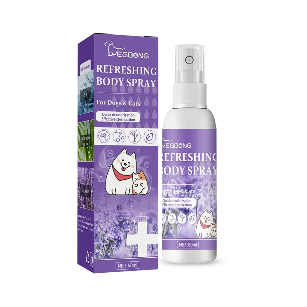 Lavender Pet Deodorizer Spray for Dogs and Cats – Long Lasting Odor Remover & Fresh Scent Perfume Spray 50ml